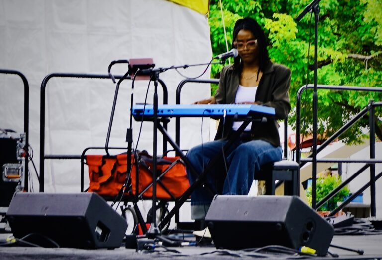 Sarafina Byrd plays the keyboard during a performance at the Festival of the Arts.